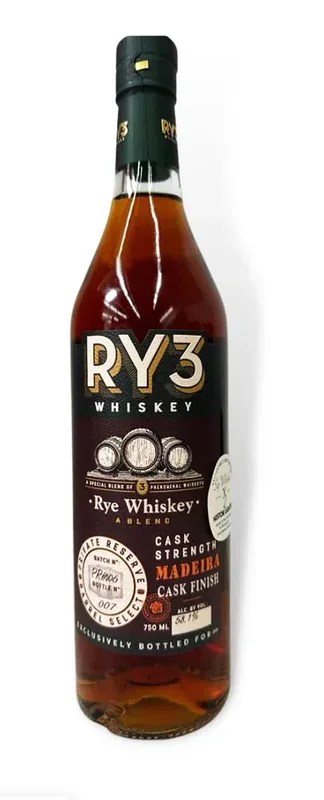 RY3 Rye Whiskey Cask Strength 750 ml Madiera Finish