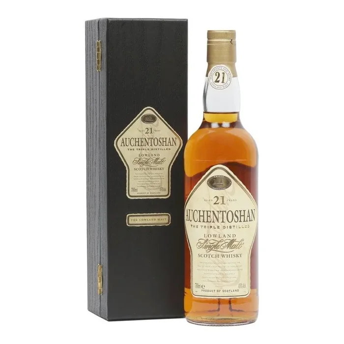 Scotch Auchentoshan 21 Years The Bourbon and Sherry Casks Triple Distilled Lowland Single Malt Scotch Whisky 43.0% Vol. – rare old bottling