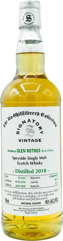 Signatory GlenRothes 2010 10 Year Old Single Barrel Single Malt Whisky 750ml