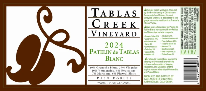 Tablas Creek 2024 Patelin de Tablas Blanc