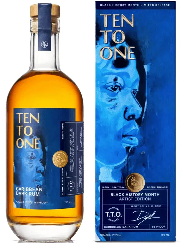 Ten To One Caribbean Dark Rum Black History Month Artist Edition Devin B. Johnson