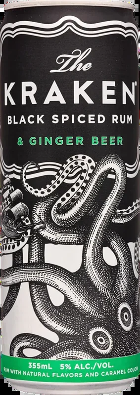 The Kraken Black Spiced Rum & Ginger Beer (354mL)