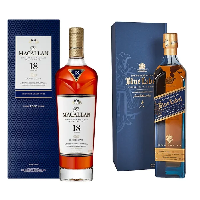 The Macallan 18 & Blue Label Combo