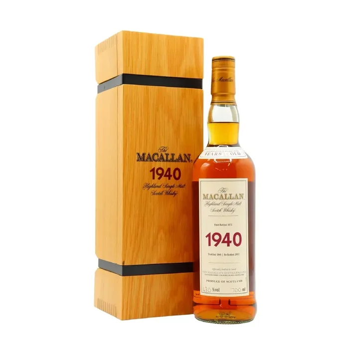 The Macallan Fine & Rare 1940 Vintage Single Malt Scotch Whiskey Bottled 1975