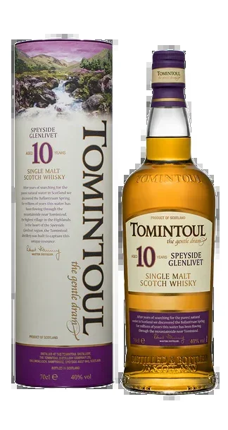 TOMINTOUL SCOTCH SINGLE MALT SPEYSIDE 10YR 750ML