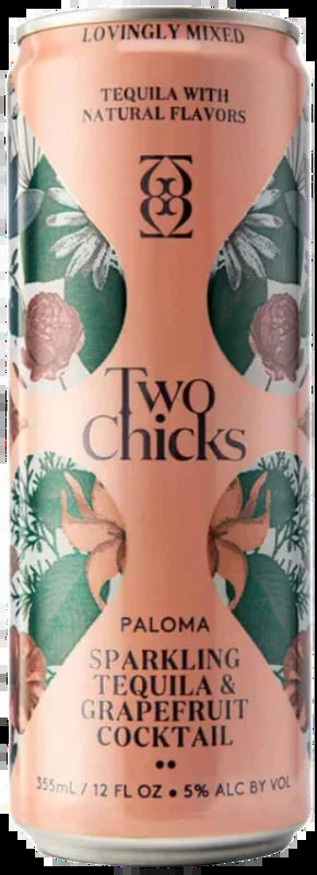 TWO CHICKS PALOMA TEQUILA GRAPEFRUIT COCKTAIL SPARKLING 4X12OZ CANS