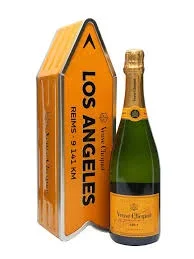 VEUVE CLICQUOT CHAMPAGNE BRUT YELLOW LABEL W/ LOS ANGELES ARROW FRANCE 750ML