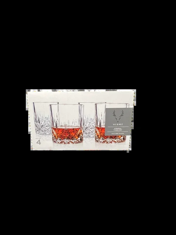 Viski Admiral Tumblers 10 oz Rock Glass 4 Pack