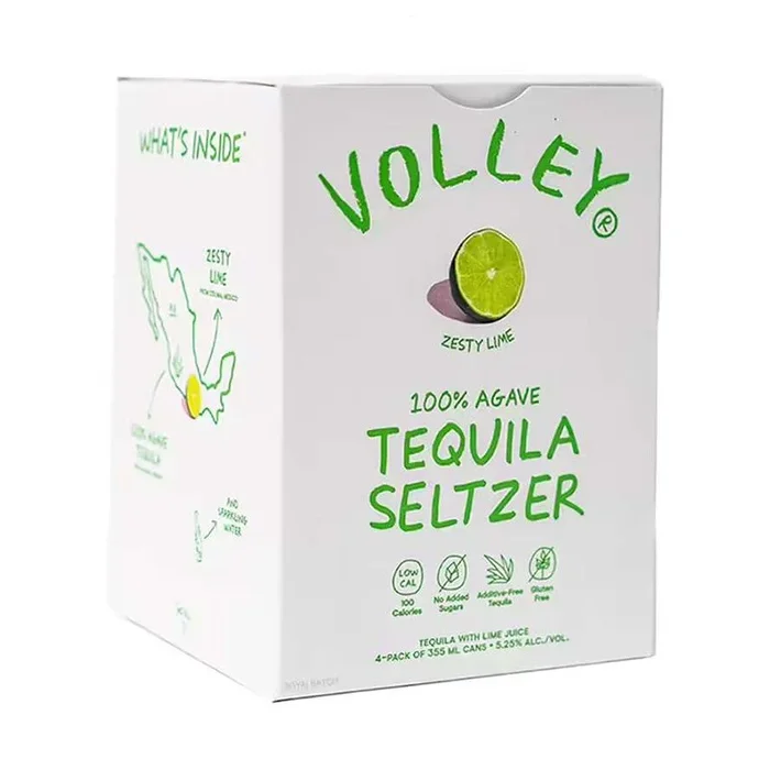 Volley Zesty lime Seltzer Tequila 4/355ml