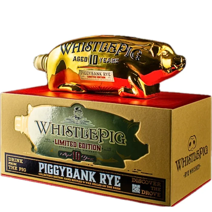 Whiskey Rye Whistle Pig PiggyBank 10yr Gold