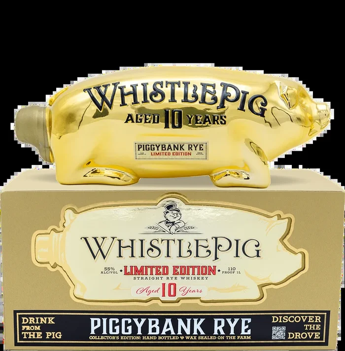 WhistlePig Piggybank Gold 10 Year Old 2024 Limited Edition Straight Rye Whiskey (1L)