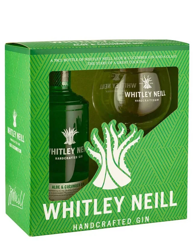 Whitley Neill Aloe & Cucumber Gin & Glass Gift Set, 70 cl